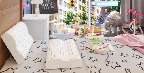 Gối Lượn Sóng Em Bé Cao Su Tự Nhiên