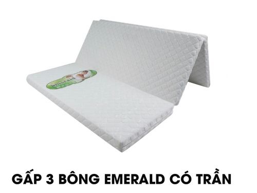 Nệm bông ép gấp 3 Emerald vải xốp gấm có chần